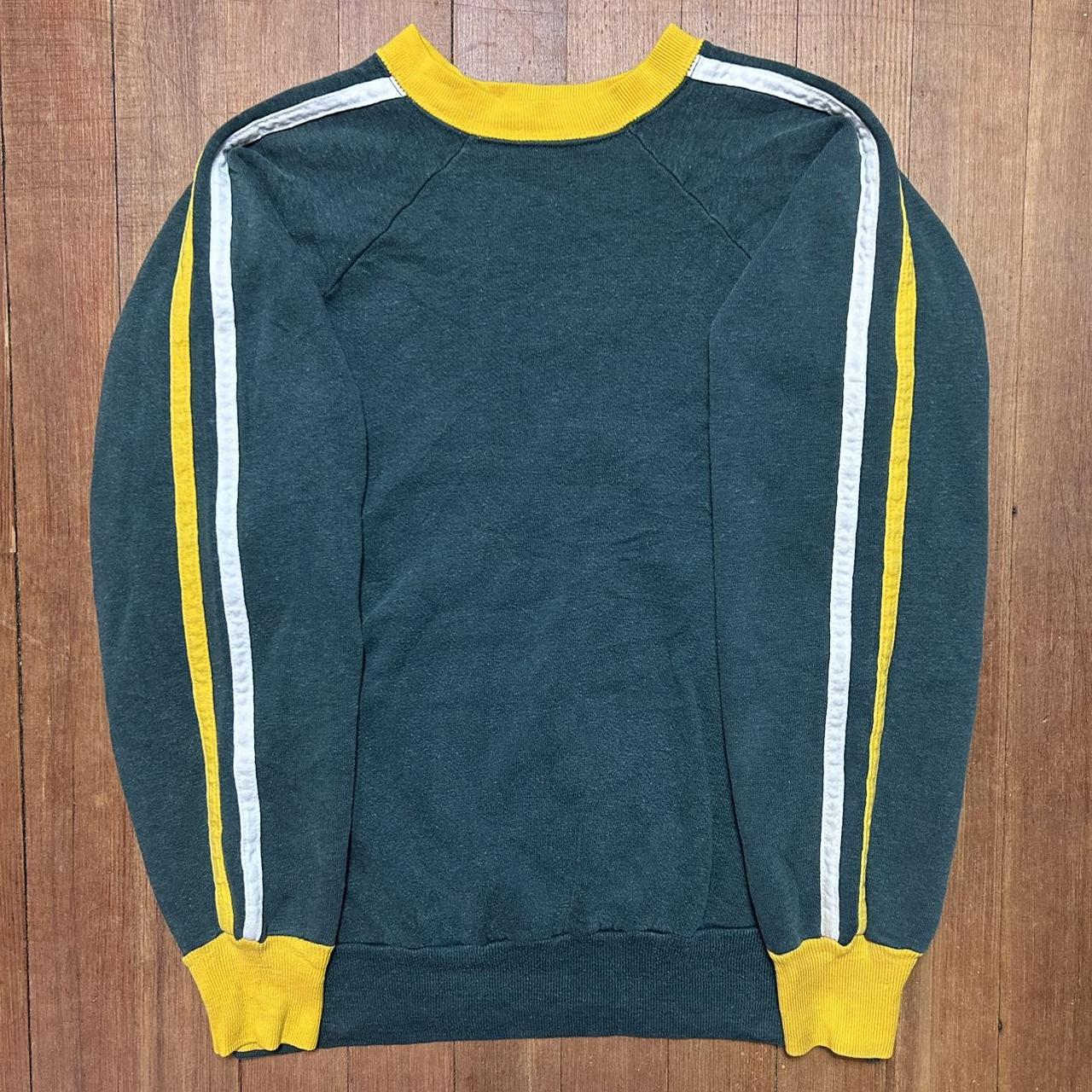 Vintage 80s Blank Faded Green Crewneck Sweatshirt... - Depop