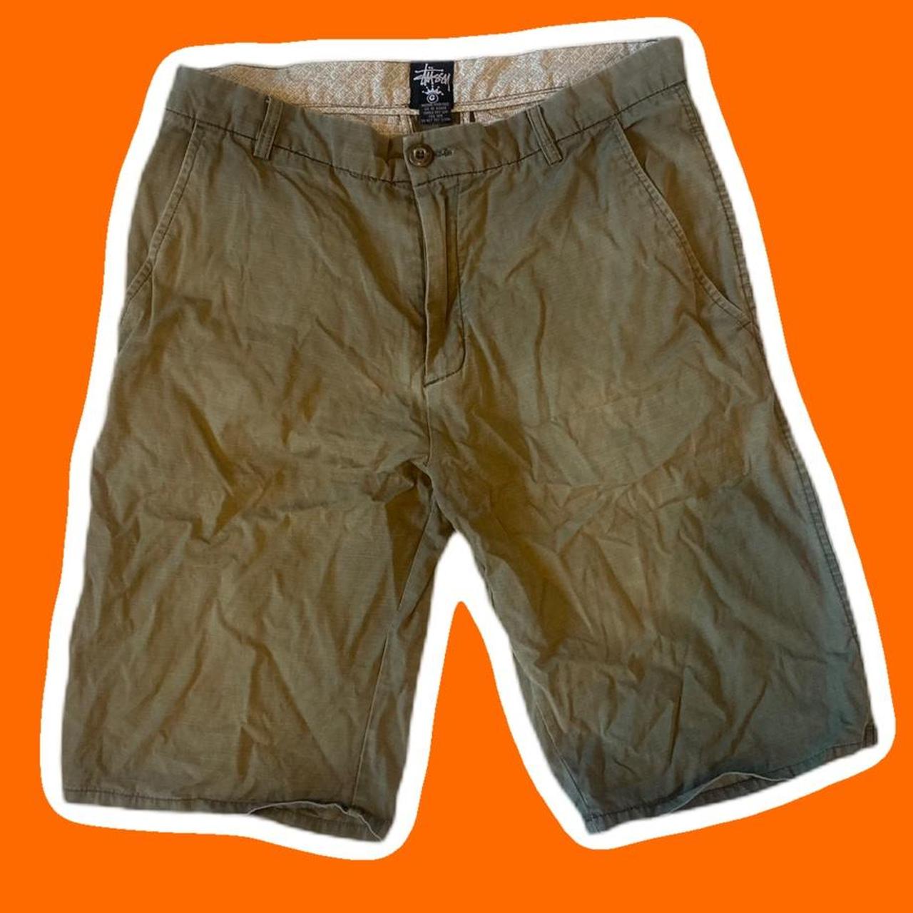 Stüssy Men's Khaki Shorts Depop