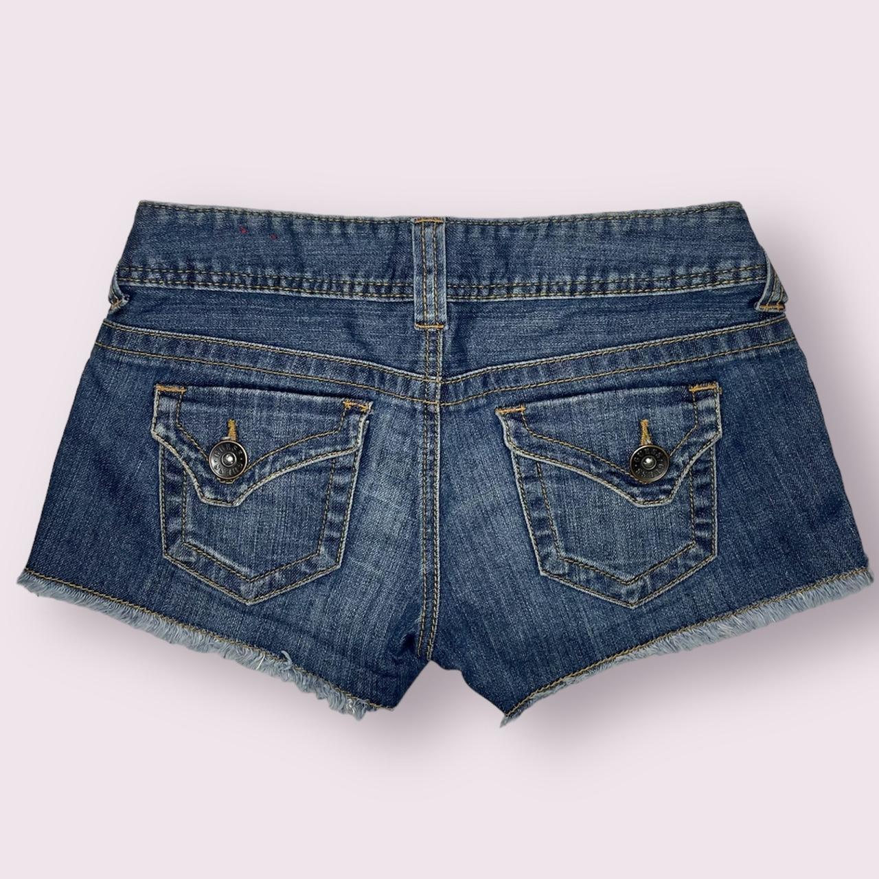 cute and classic low rise cutoff denim booty shorts... - Depop