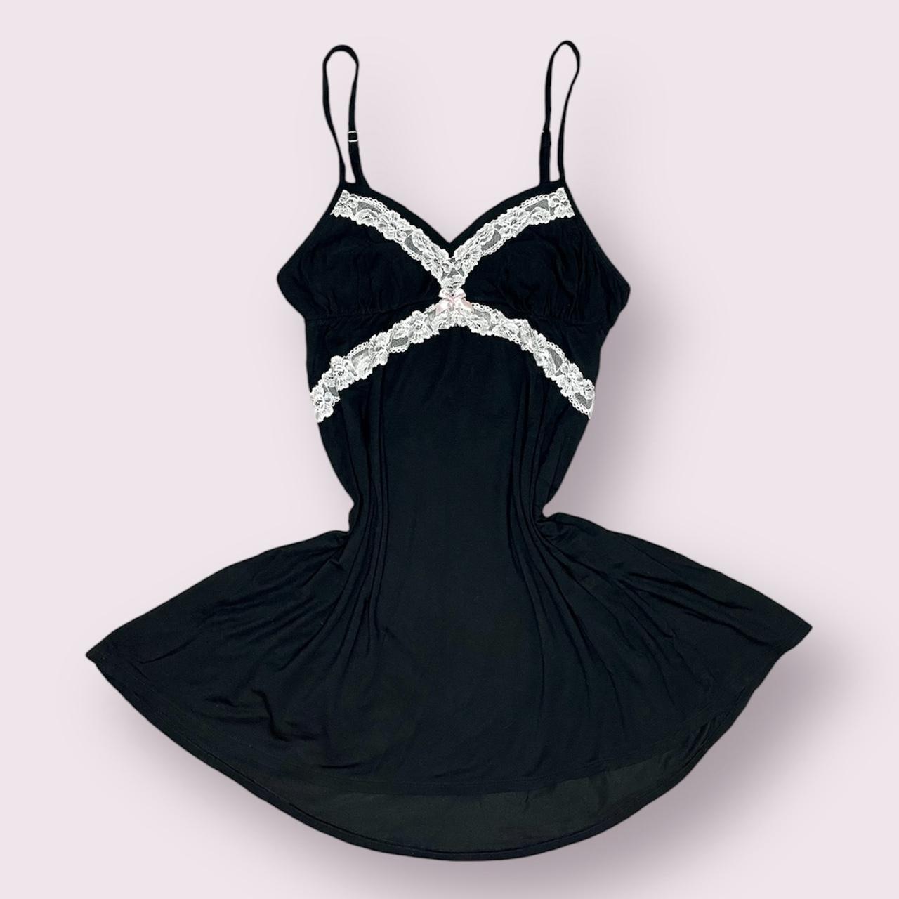 iconic black babydoll vs slip dress with an