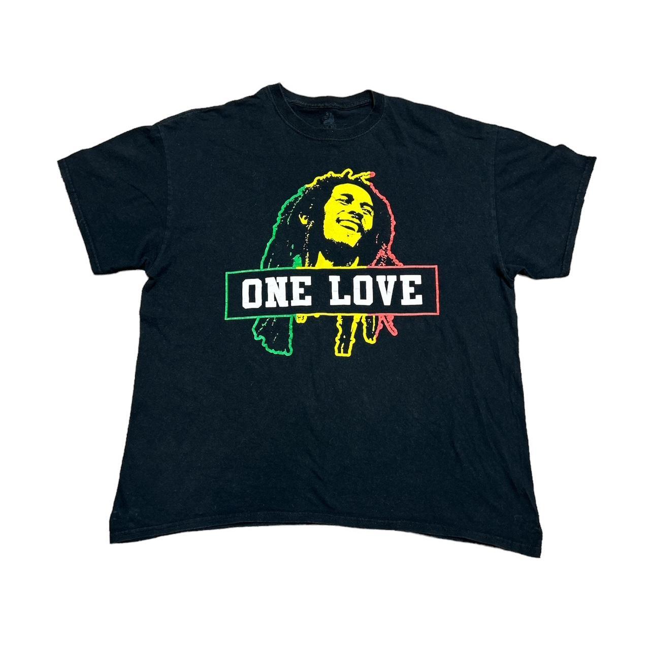 Bob Marley One Love Zion Rootswear Black T... - Depop