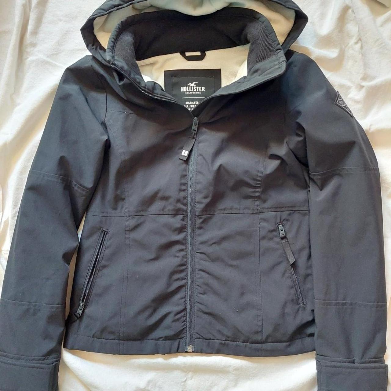 Black hollister jacket Size xxs fits xs too... Depop