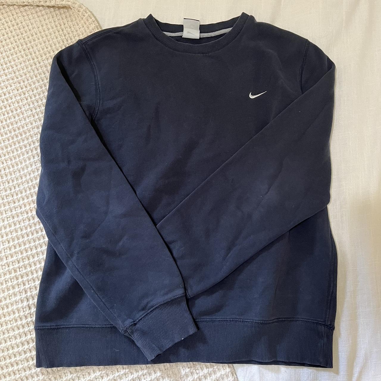 navy nike crewneck - Depop