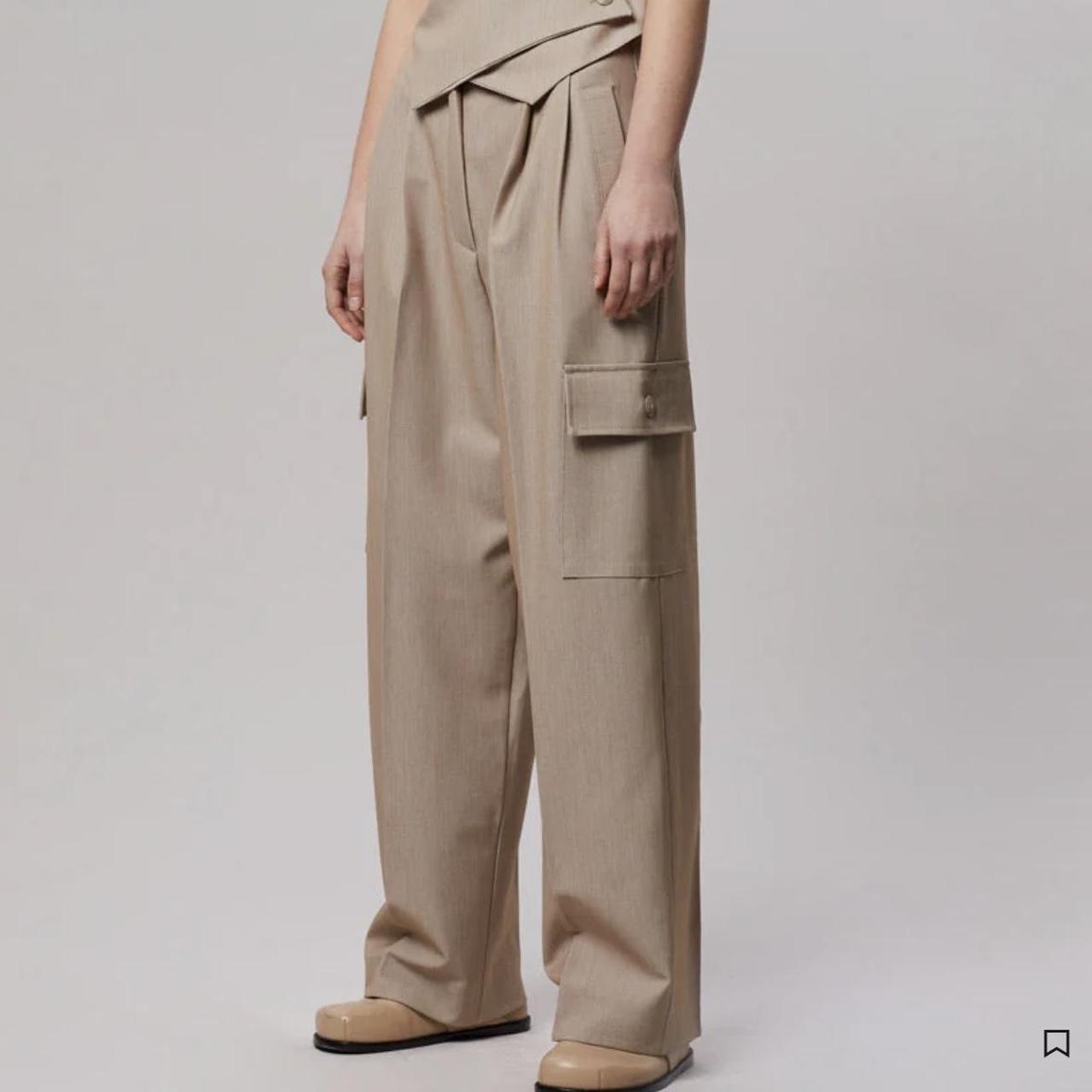 The Frankie Shop Maesa Cargo Pants Taupe Melange Depop