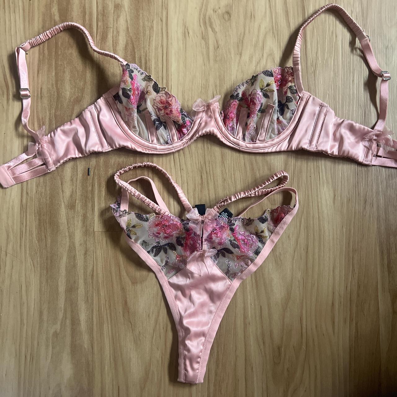 for love and lemons pink lingerie set never worn