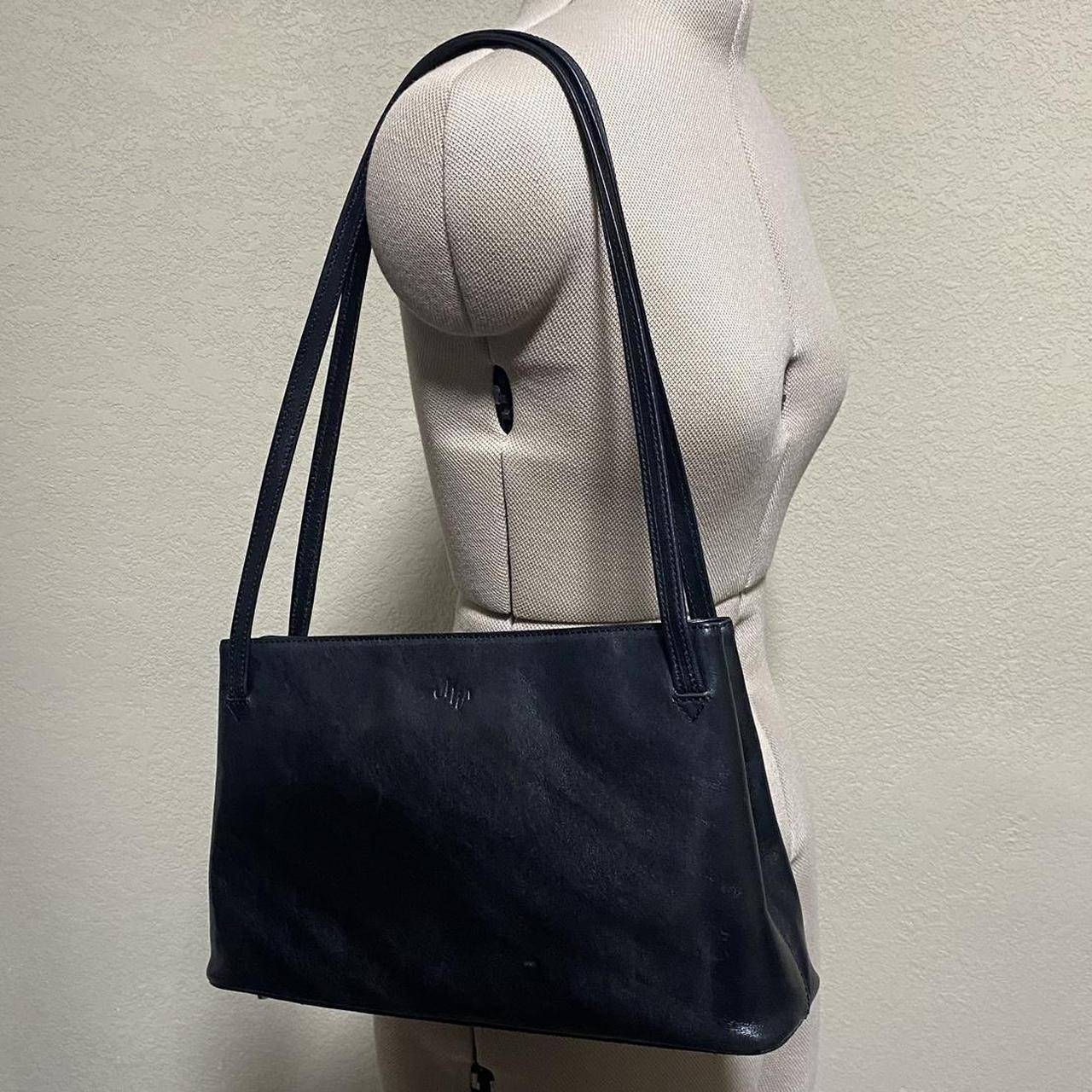 Monsac Black leather shoulder bag with