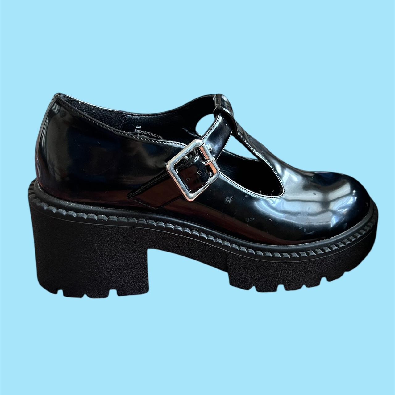 glossy mary janes