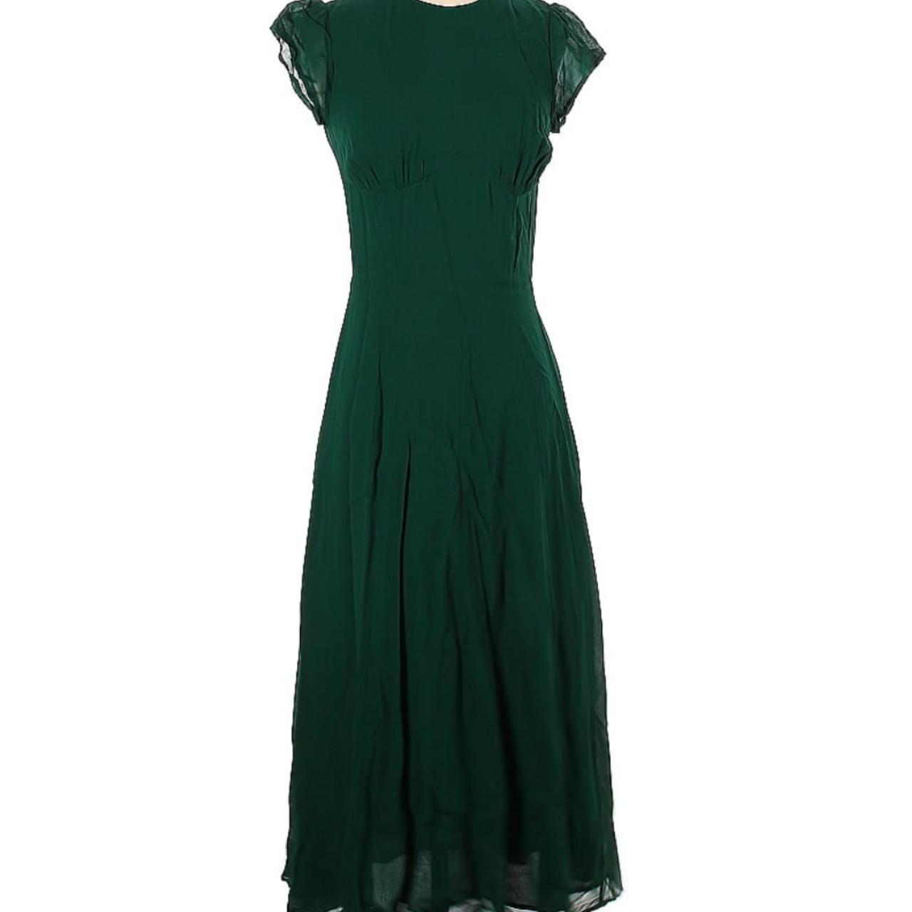 Reformation Hayden Midi Dress Emerald Green - Size... - Depop