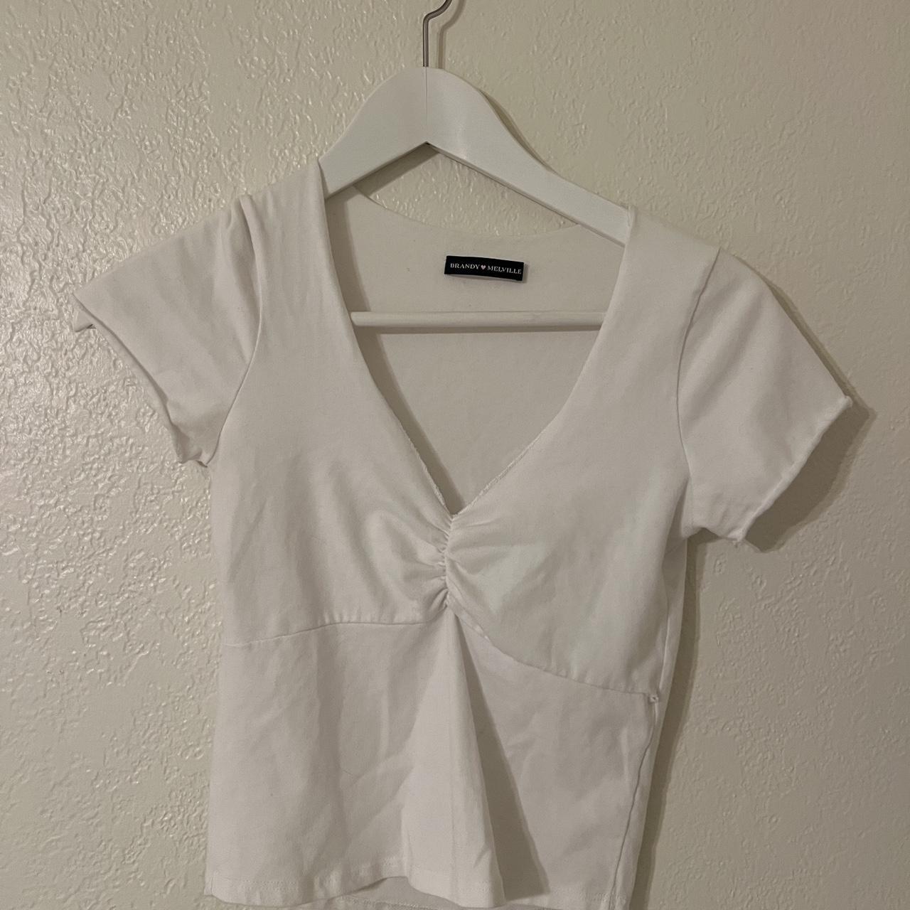 Brandy Melville Women's White T-shirt | Depop