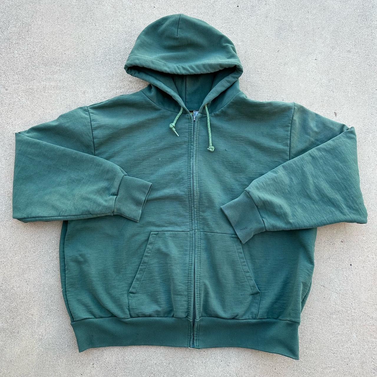 Vintage forest Green Camber thermal zip up... - Depop