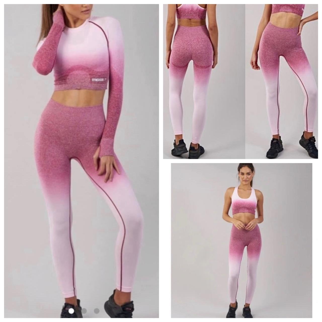 Gymshark pink/grey ombre set. Size S. Like new - Depop