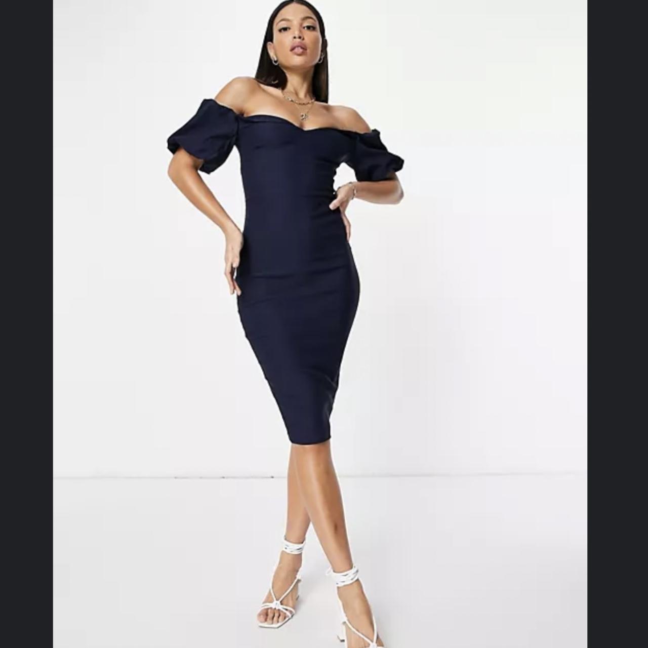 Vesper Tall puff sleeve midi pencil New Depop