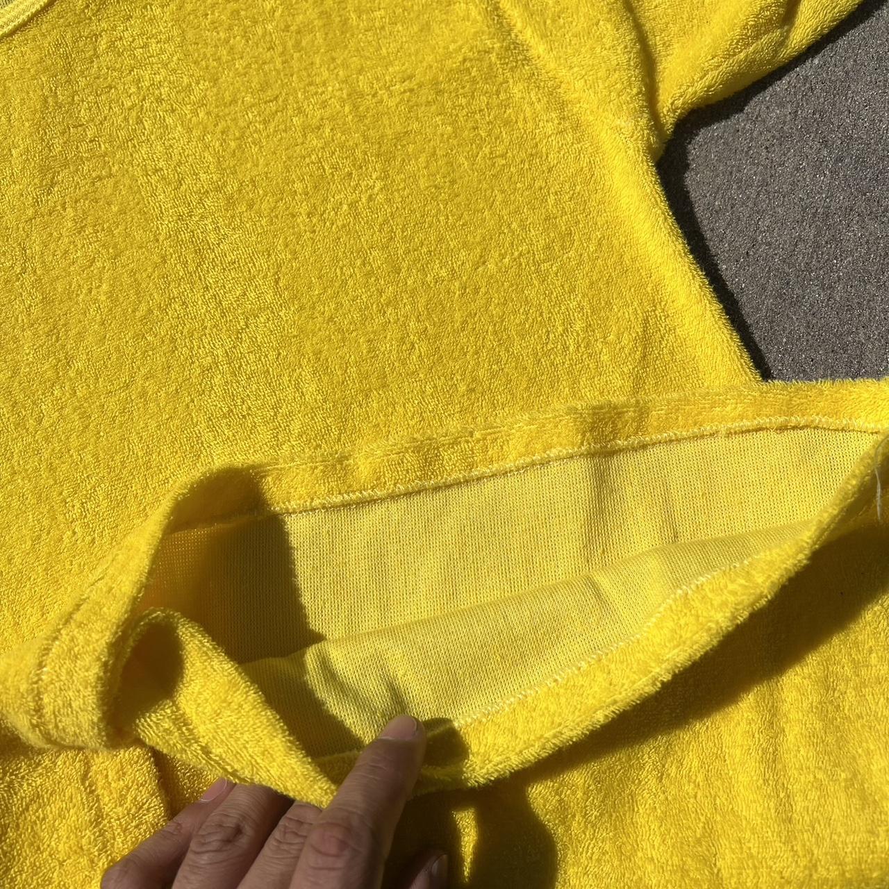 Vintage 1970s Sears Deadstock Yellow Terry Cloth... Depop