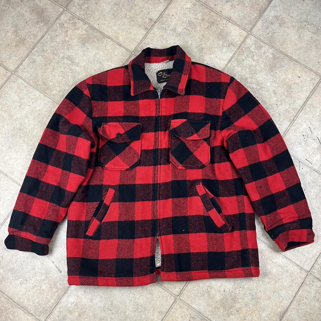 90’s Cal Craft Res Flannel Sherpa Lined Zip Up... - Depop