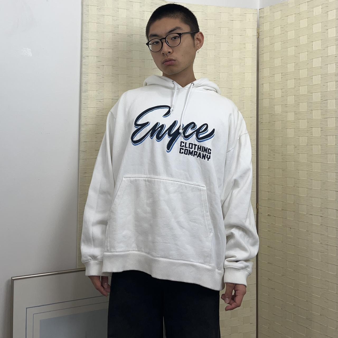 Y2K Enyce Clothing Co. White Embroidered Baggy... Depop