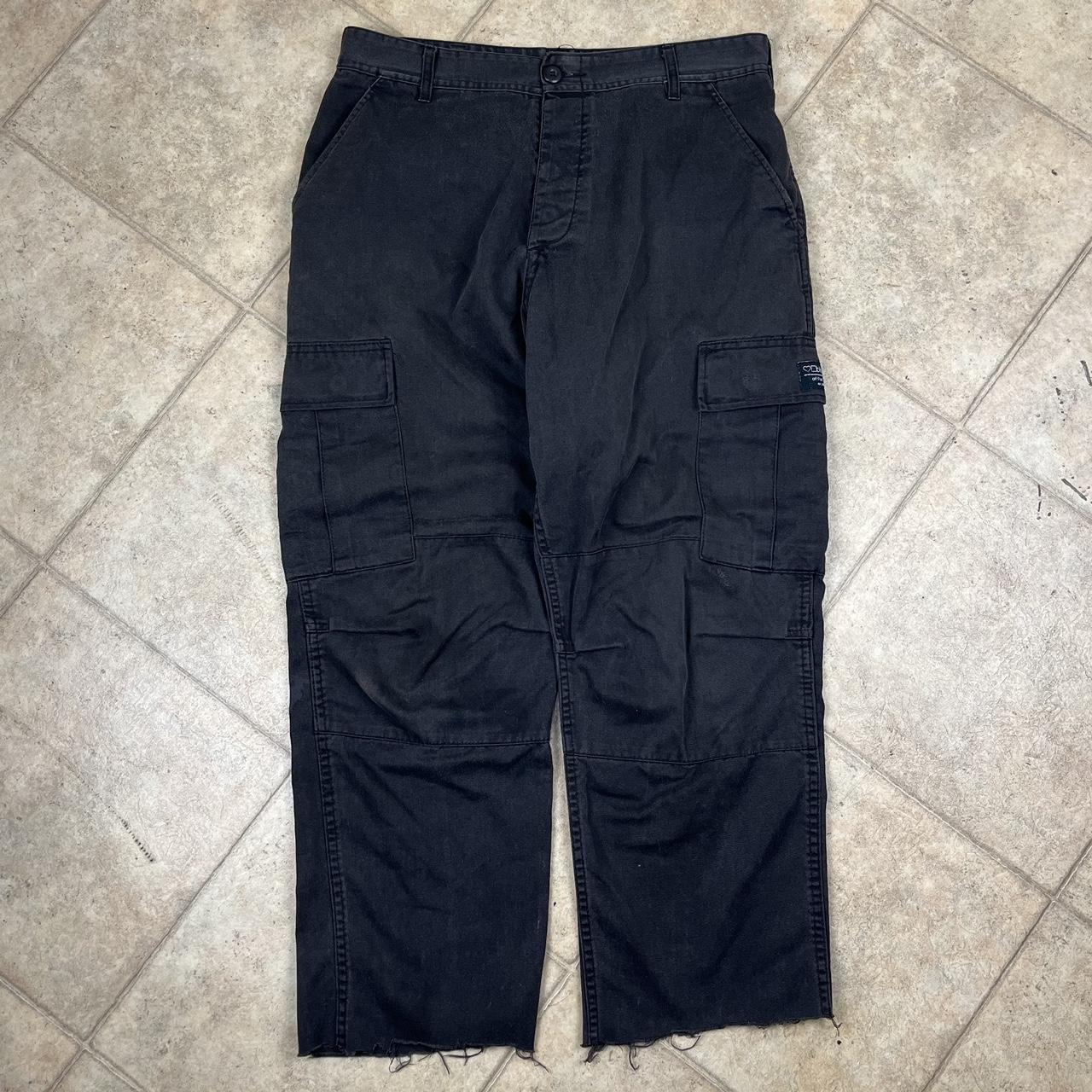 Vintage Black Baggy Cargo Pants 34x26 (model is 5’7... - Depop