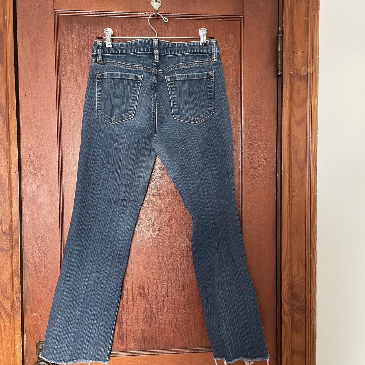 LOFT Women's Navy Jeans Depop