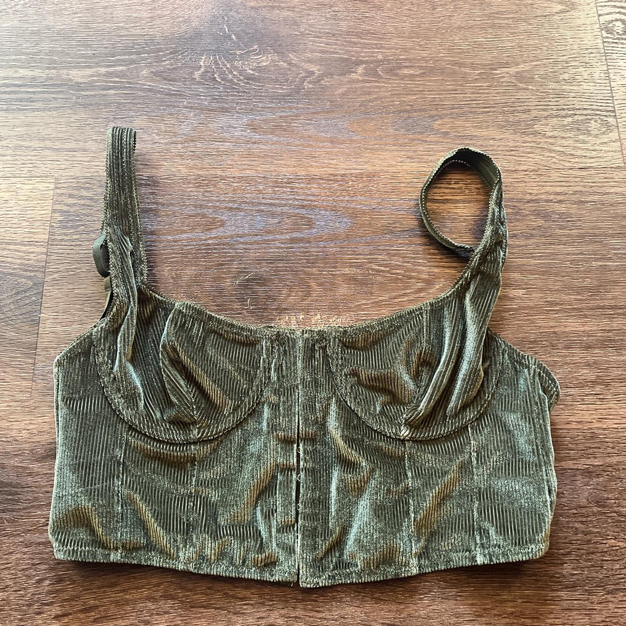 Urban outfitters dark green corset top Depop