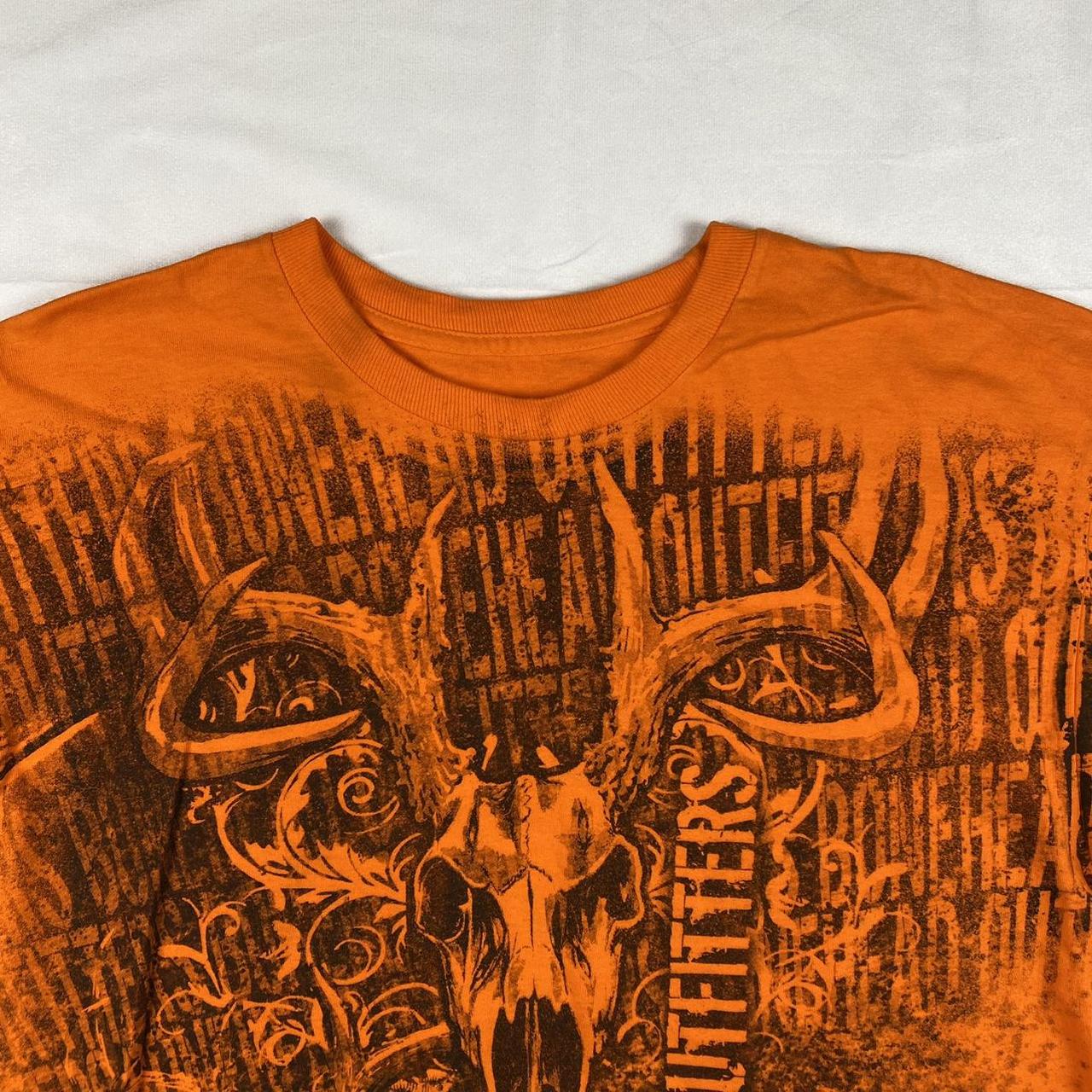 American Vintage Men's Orange and Black T-shirt | Depop