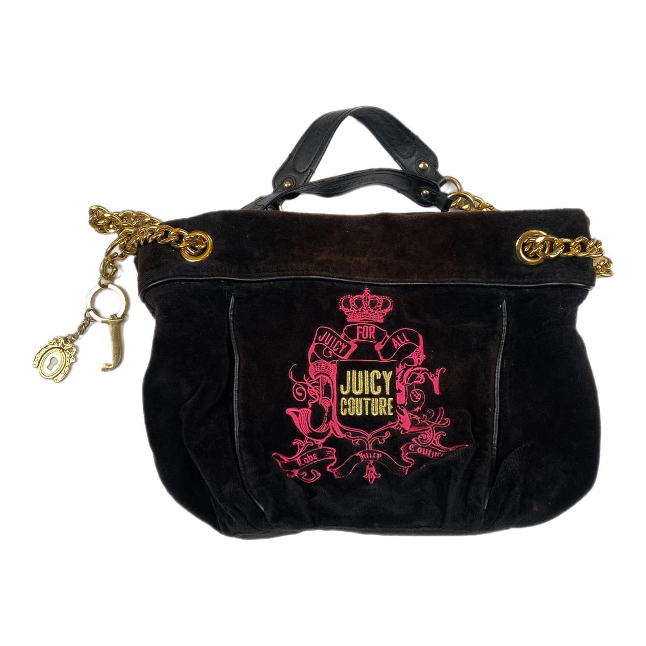 Juicy Couture Women's Black and Pink Bag | Depop