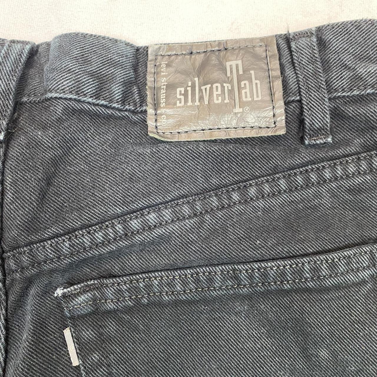 Vintage Y2K Baggy Silver Tab Levi Black Jeans An... - Depop