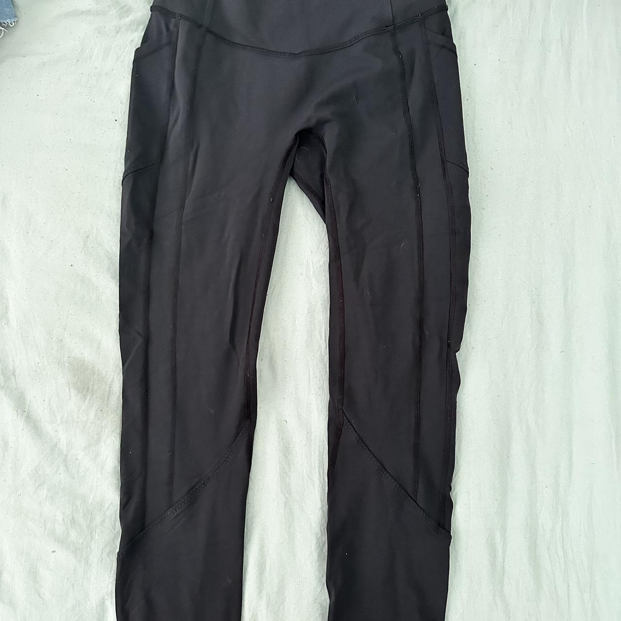 black lululemon leggings with pockets no tag but - Depop