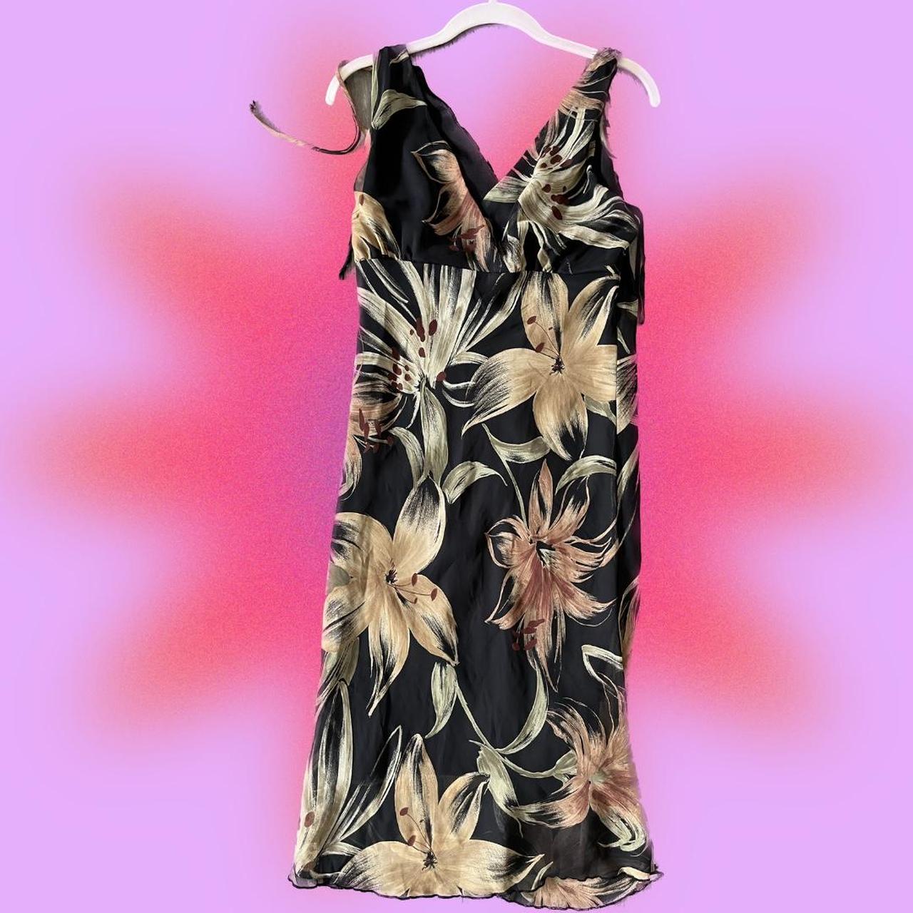 Vintage Blush Mesh Midi Dress Floral Super... Depop