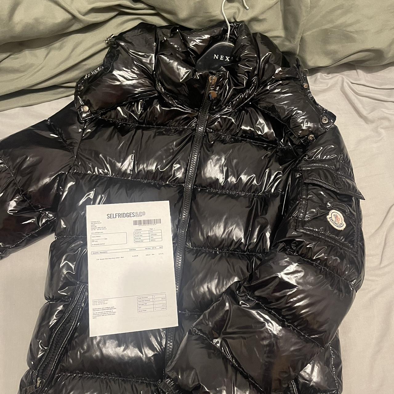 Moncler Men's Black Coat | Depop