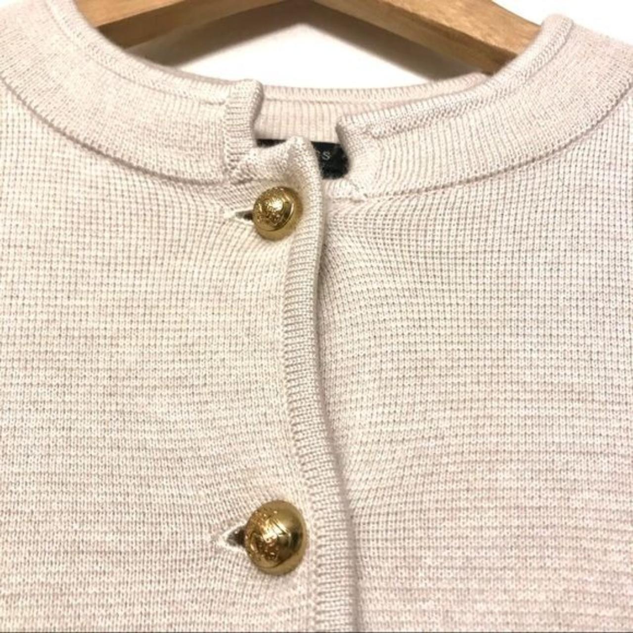 Talbots Ivory Gold Button 100% Merino Wool Military... - Depop