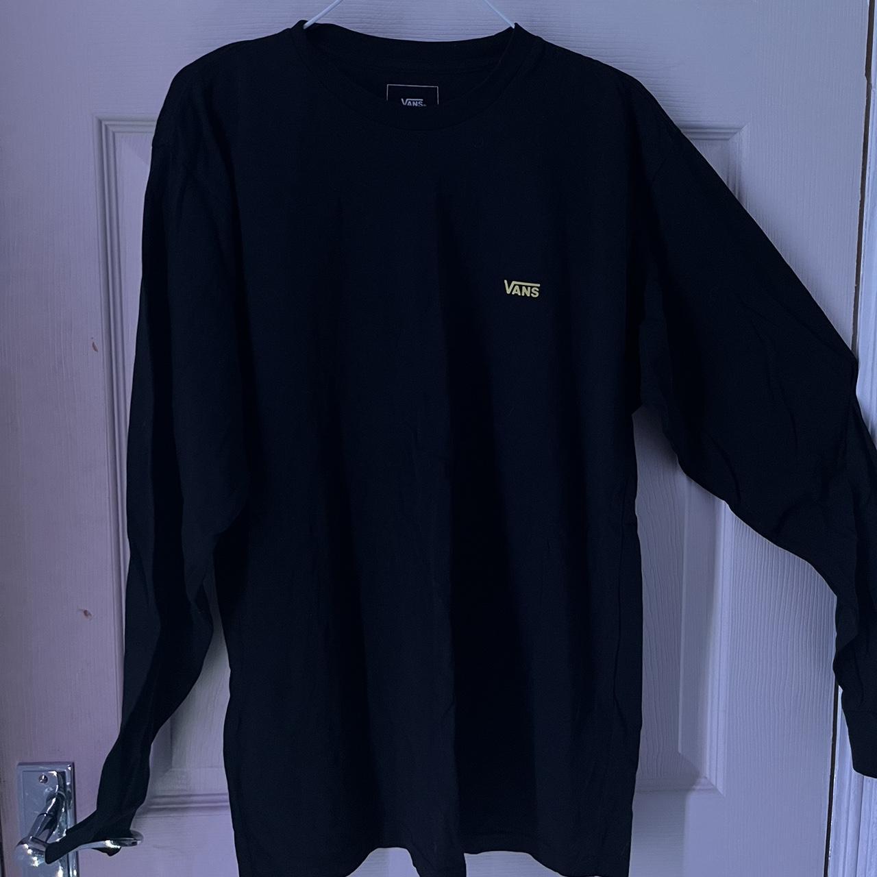 Black and yellow small logo long sleeve vans... - Depop