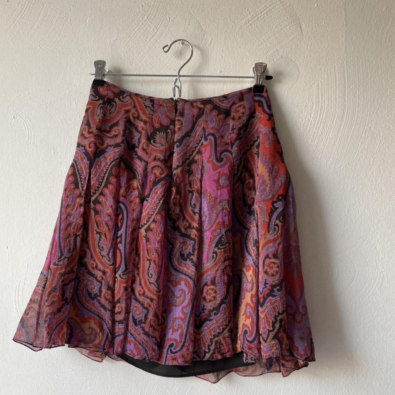 Anna Sui Women's Orange and Burgundy Skirt (2)