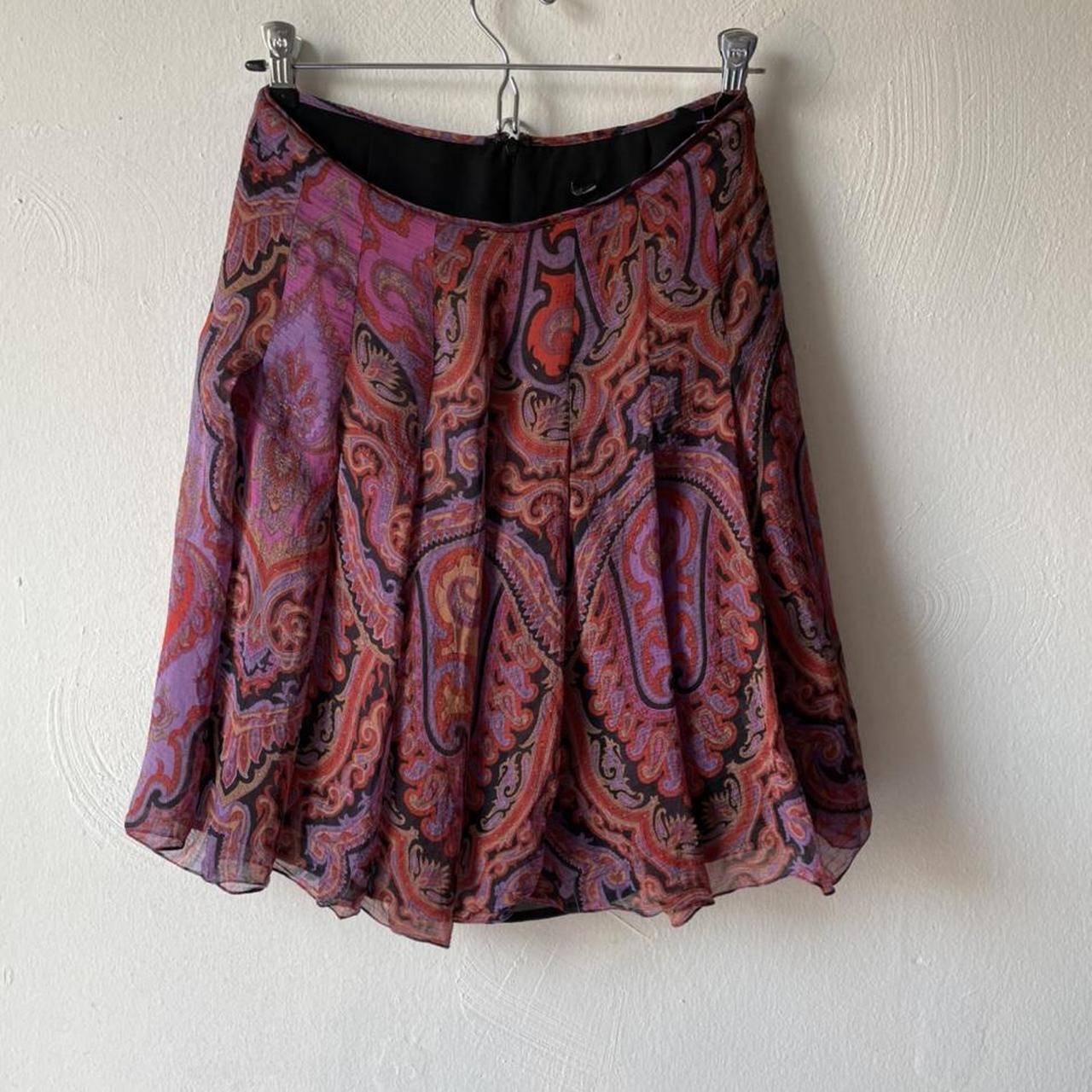 Anna Sui Women's Orange and Burgundy Skirt