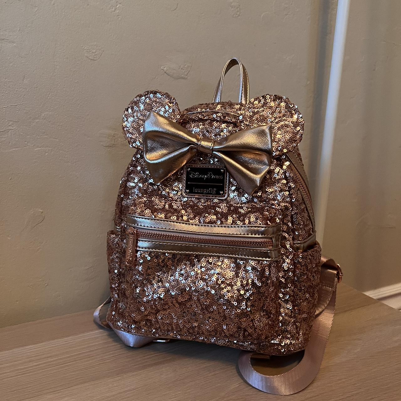 Loungefly Rose Gold Backpack Used but in excellent... Depop
