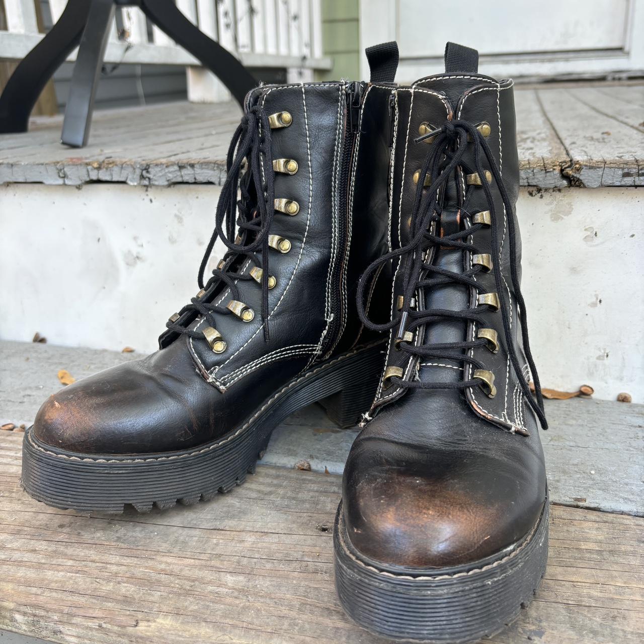 Steve Madden ‘Madden Girl’ Platform Combat Boots🤎... - Depop