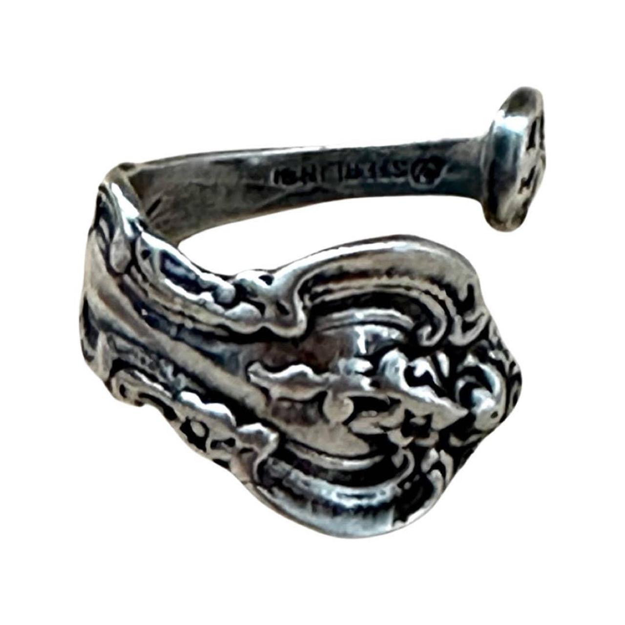Custom Snuff Spoon Ring, 70s Vintage Sterling Silver - Depop