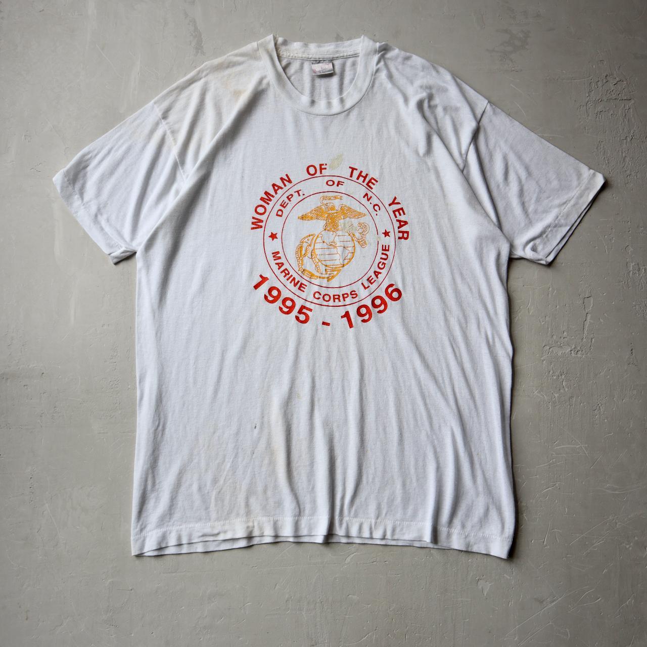 1990's Thrashed Marine Corps League T-Shirt -... - Depop
