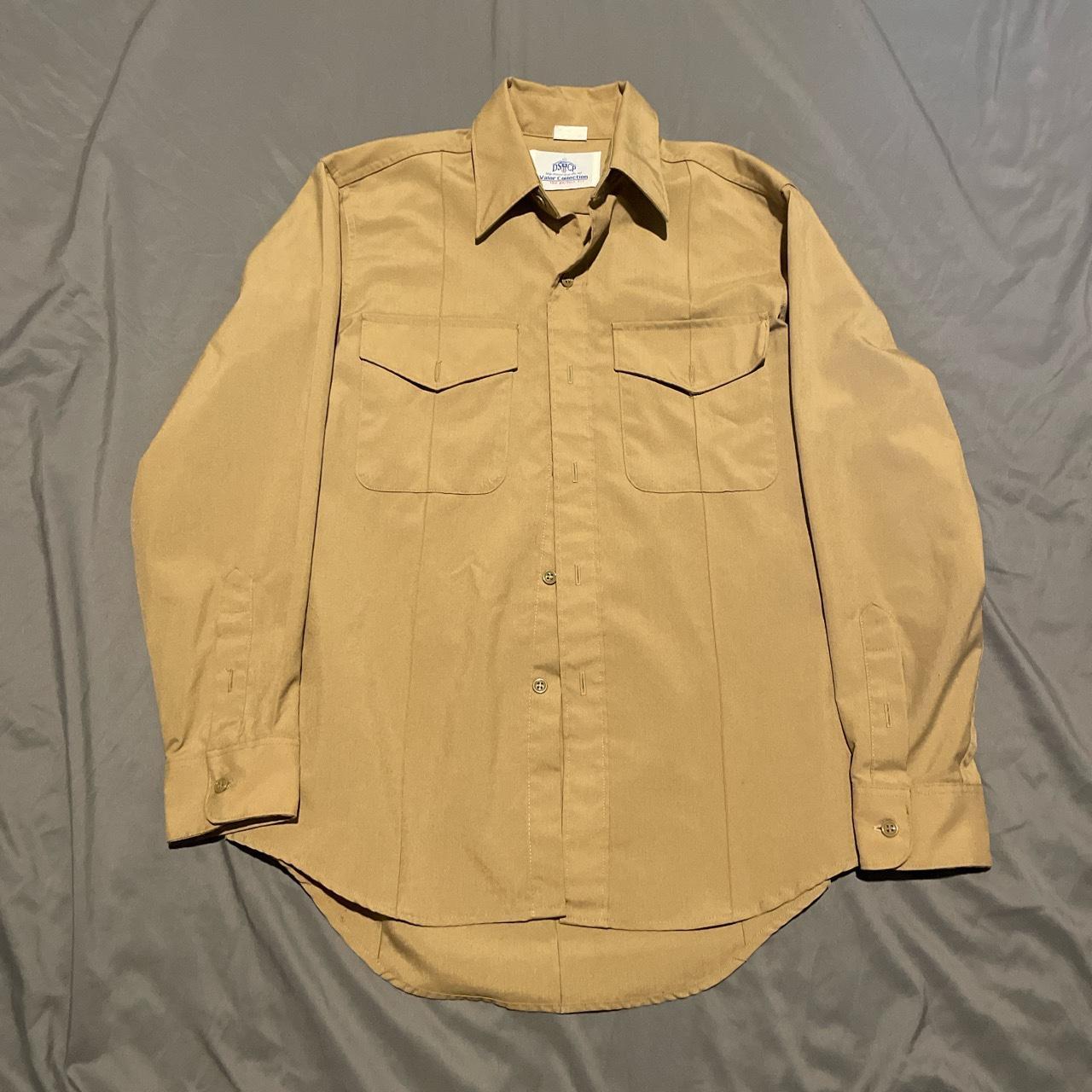 long sleeve militarystyle button up/service shirt... Depop