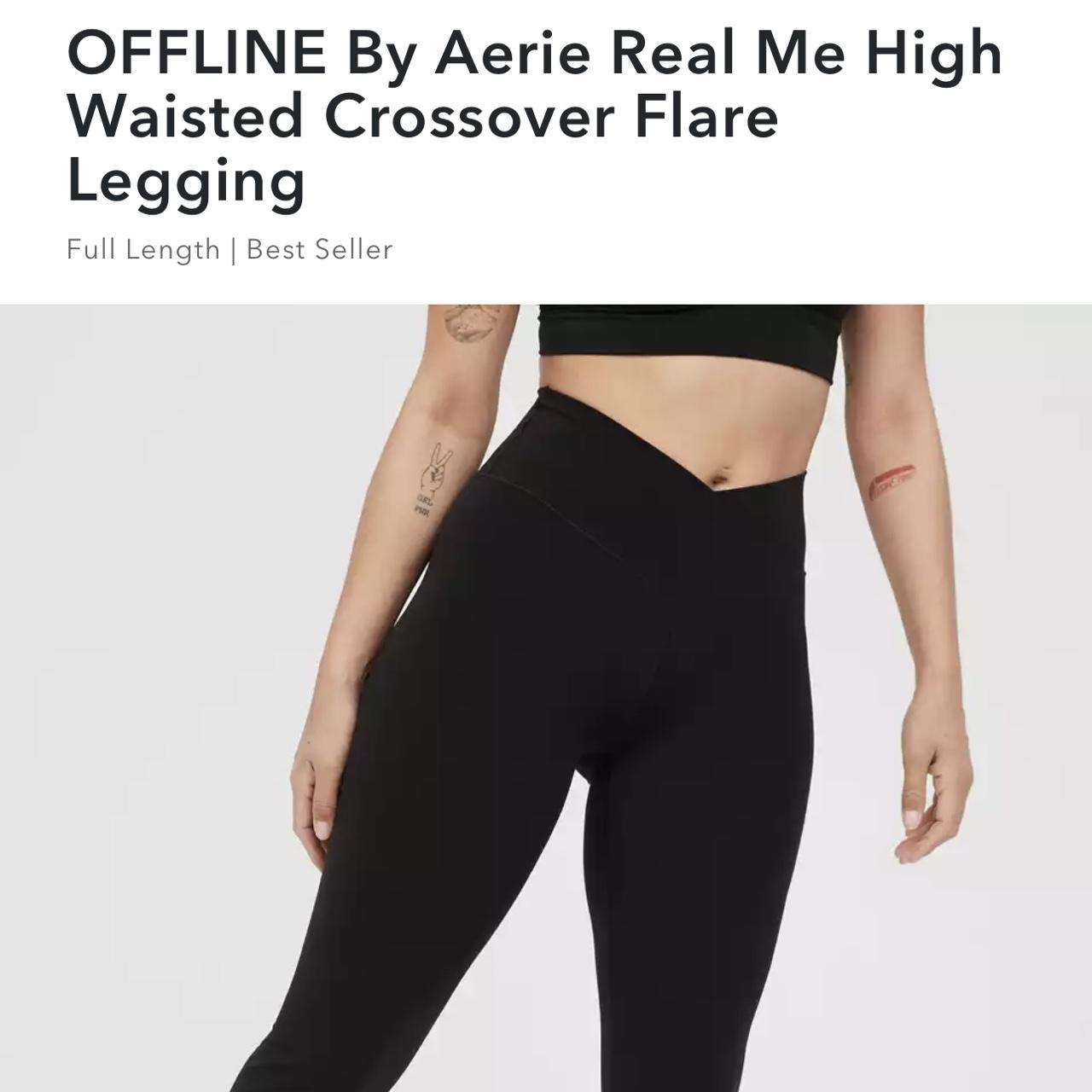 Aerie Real Me Cross Over Super Flare High Rise - Depop