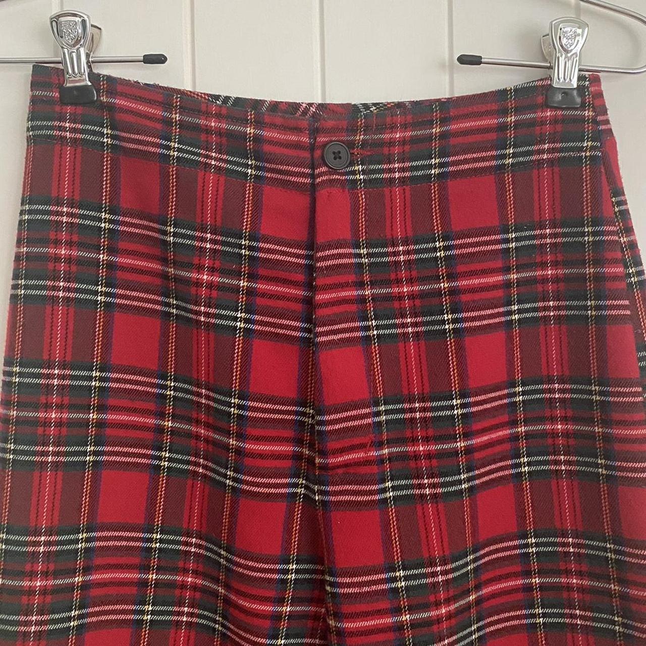 John Galt Brandy Melville Kim Tilden Red Plaid High Rise Pants OS Small