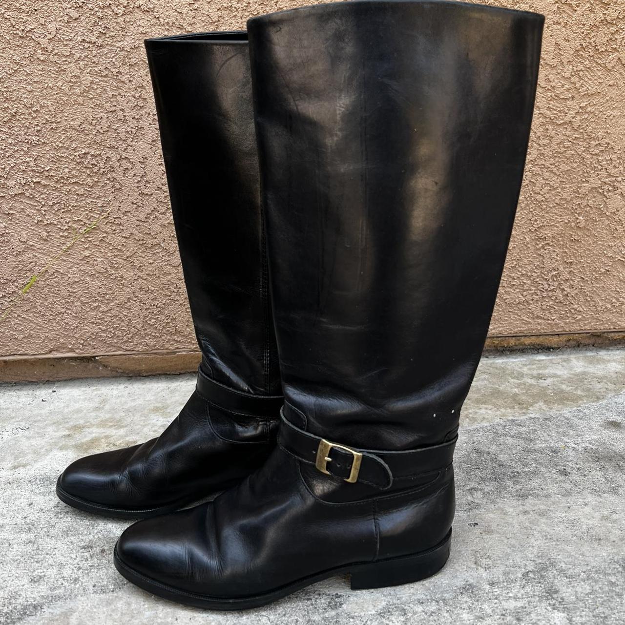 Etienne Aigner Black Knee High Riding Boots Size 8.5