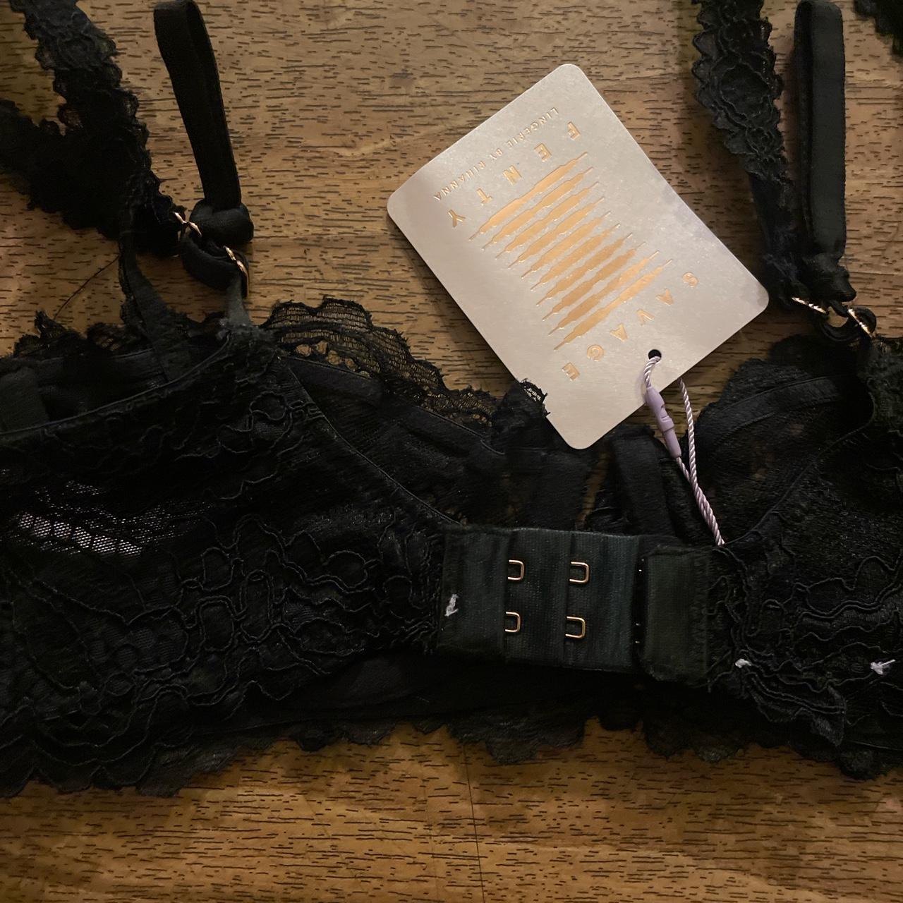 Savage X Fenty Lingerie By Rihanna Size: 32D Black... - Depop