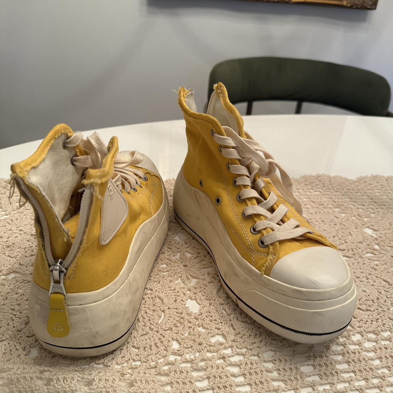 Yellow platform R13 sneakers. Yellow Kurt high top Depop