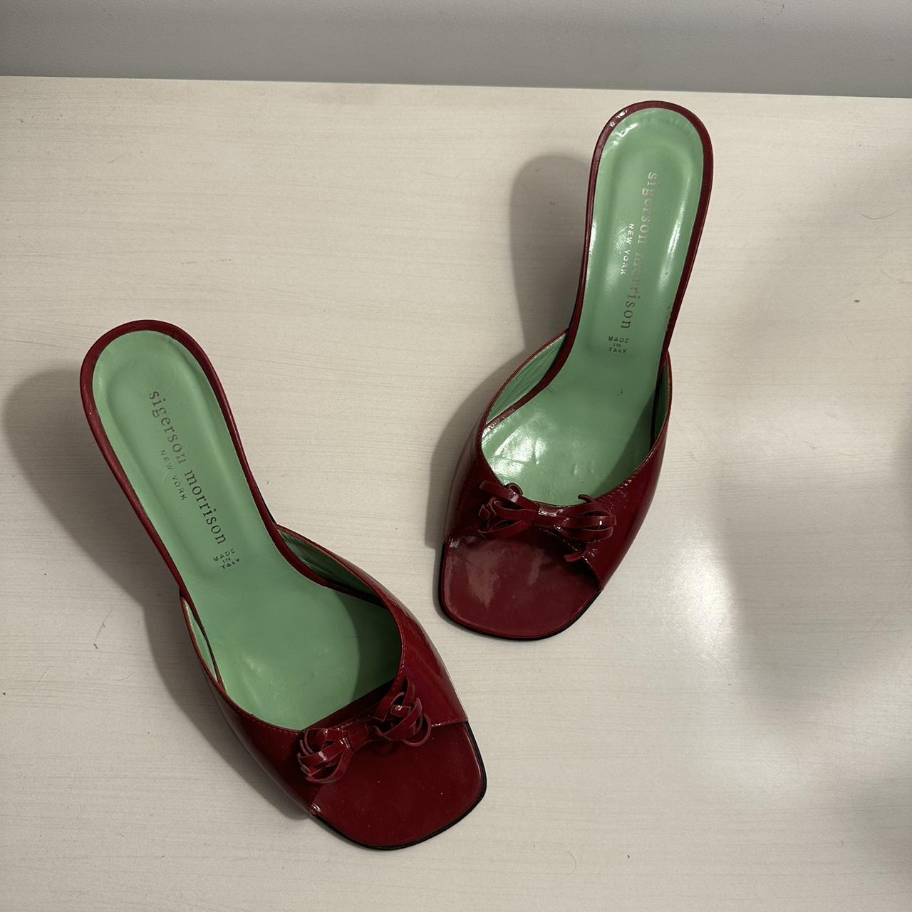 Vintage red kitten heels. Sigerson Morrison vintage... - Depop