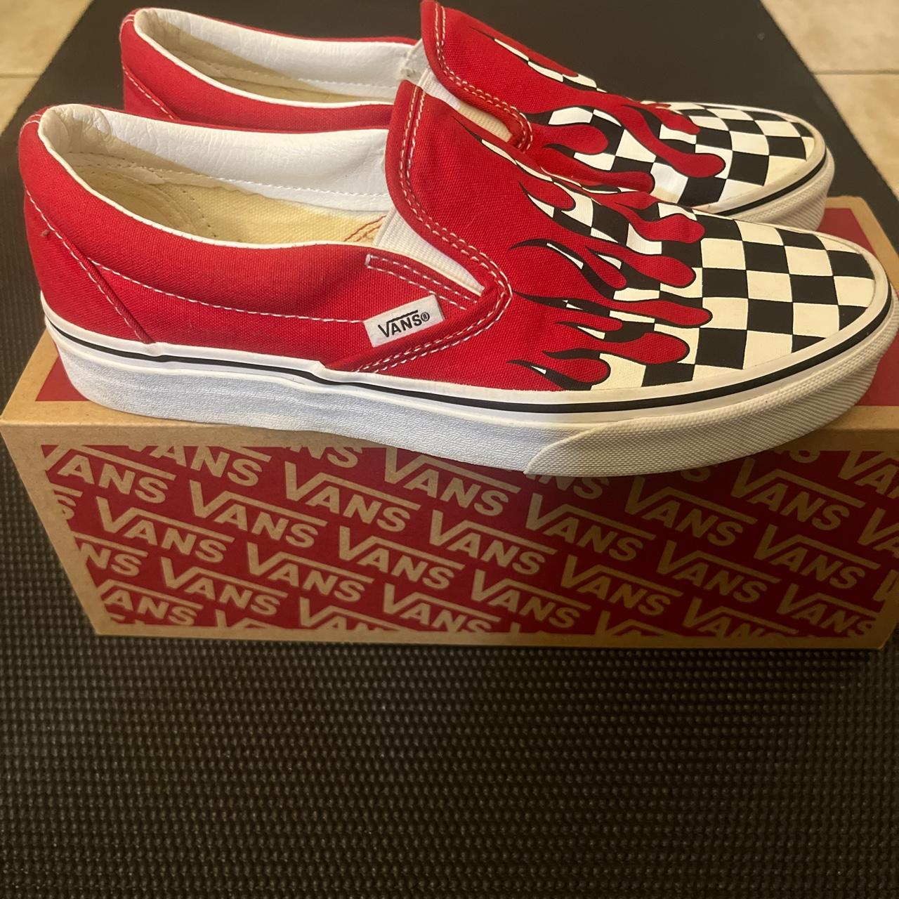 Vans red fashion drip checkerboard