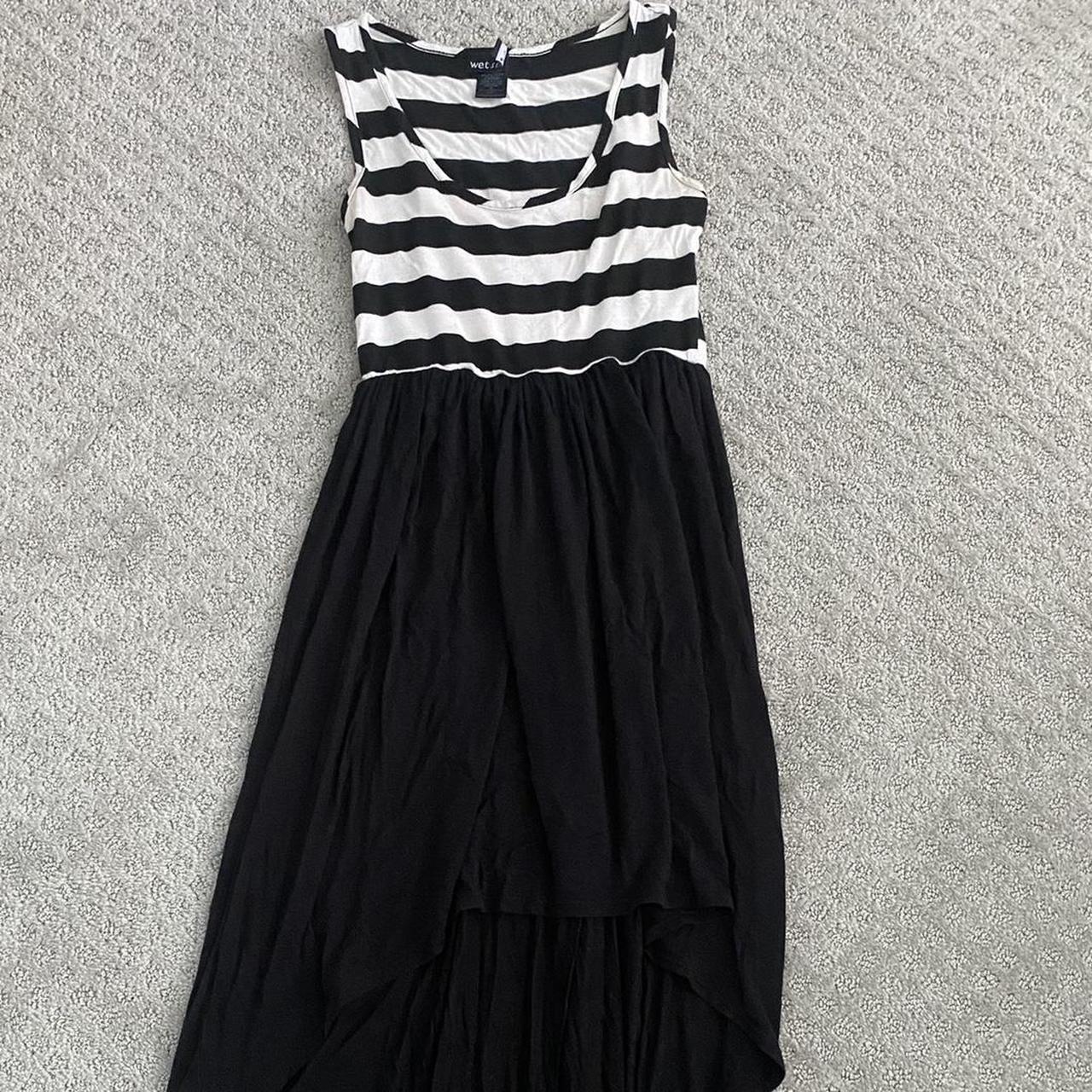 Wet Seal HighLow Maxi Dress stripes babydoll... Depop