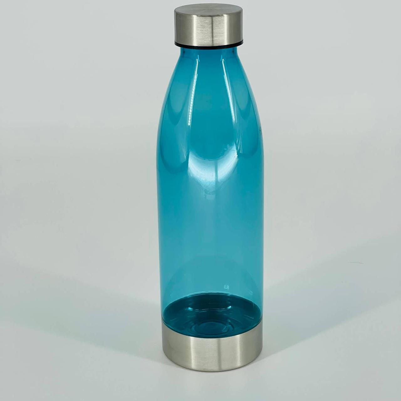 Silver 24 oz hydroflask with blue bottom - Depop