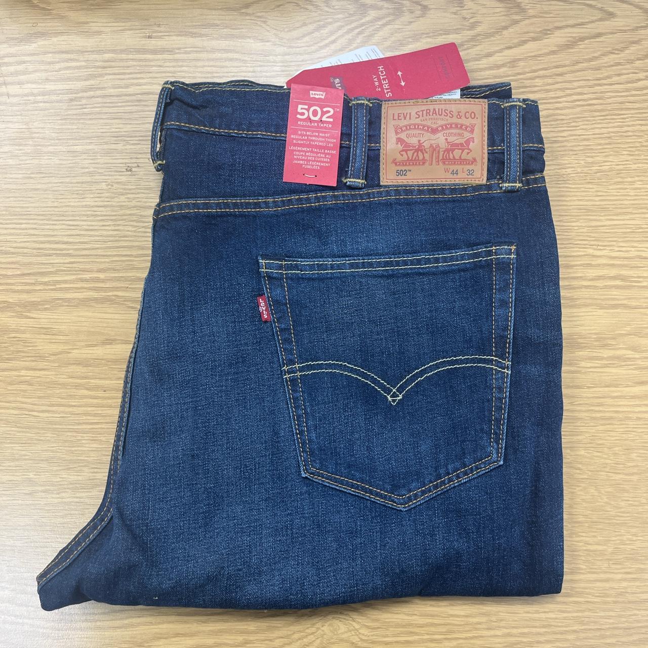 Levi 502 Regular Taper Indigo Jeans Size W44... - Depop