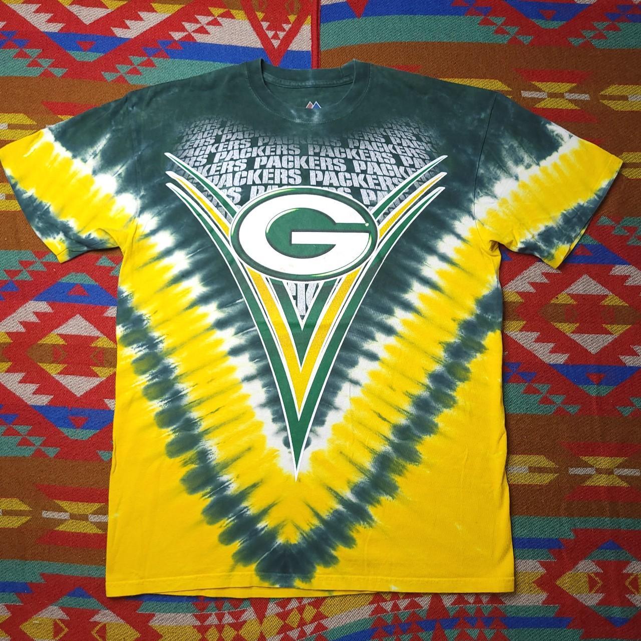 Green Bay Packers Majestic Vintage Green Tie Dye T-Shirt