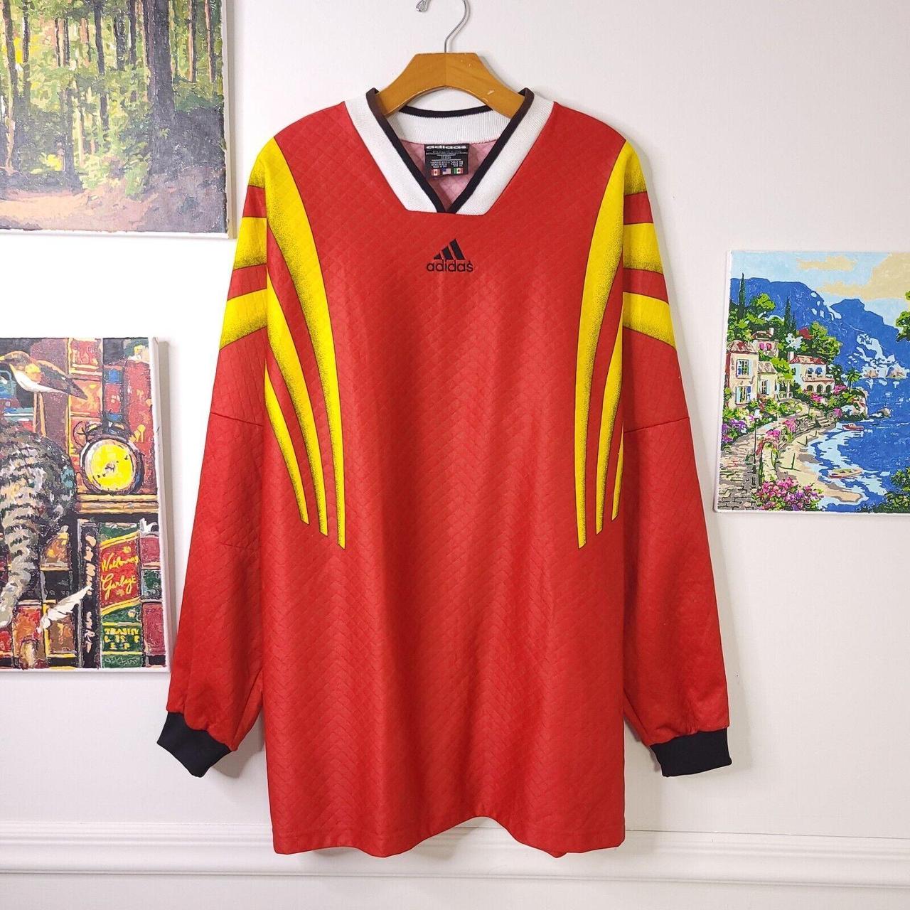 Vintage 90 s Adidas Jersey Shirt Soccer Goalkeeper. Depop