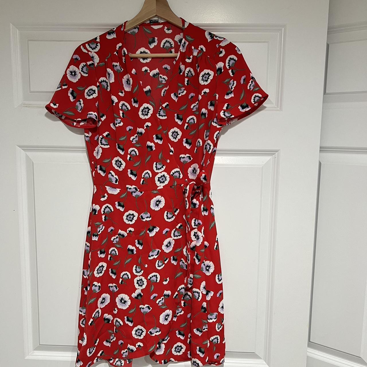 J Crew Floral Wrapped Dress Depop